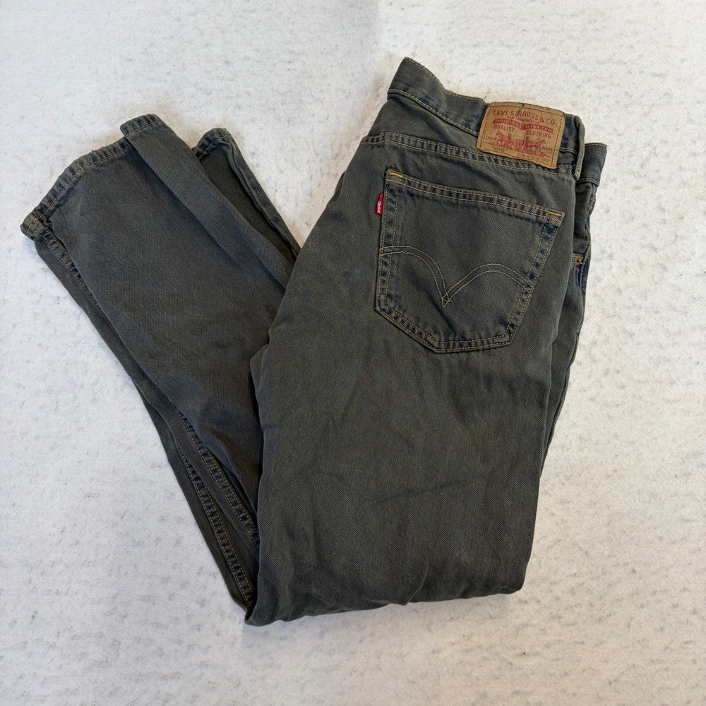 Levi's 505 Straight Fit Jeans Mens 34x32 Gray Denim